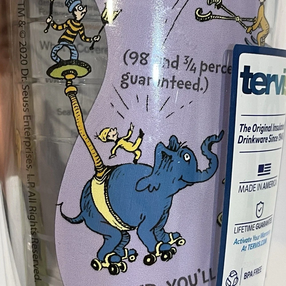 Dr. Seuss 16oz Oh the Places You'll Go Tervis Insulated Travel Tumbler & Lid NEW